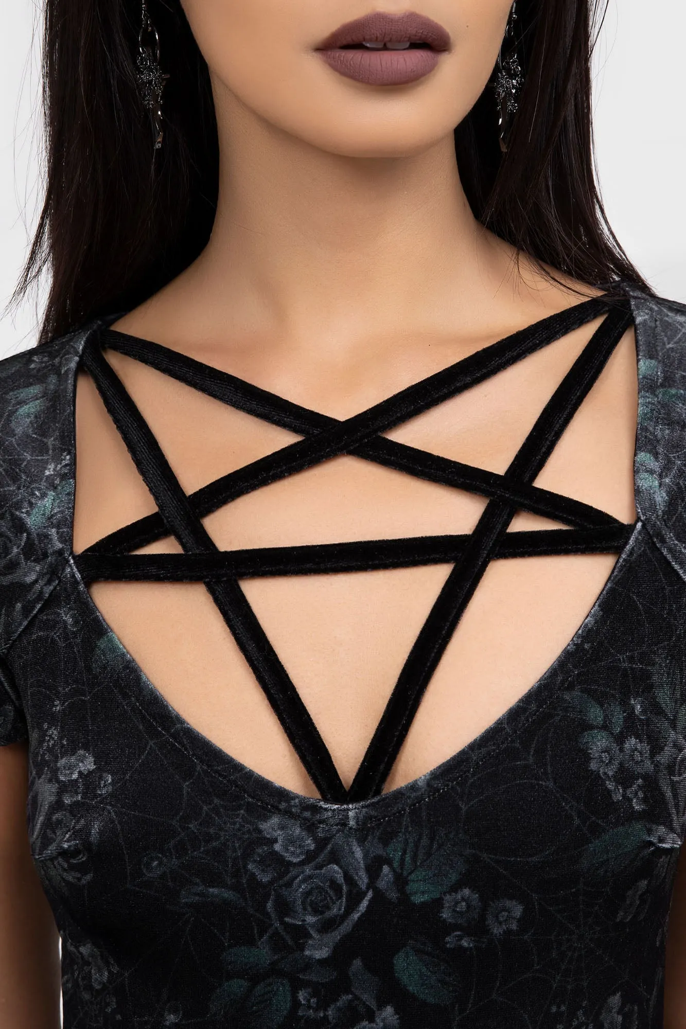 Quilted-Lining Moonlit Pentacle Dress