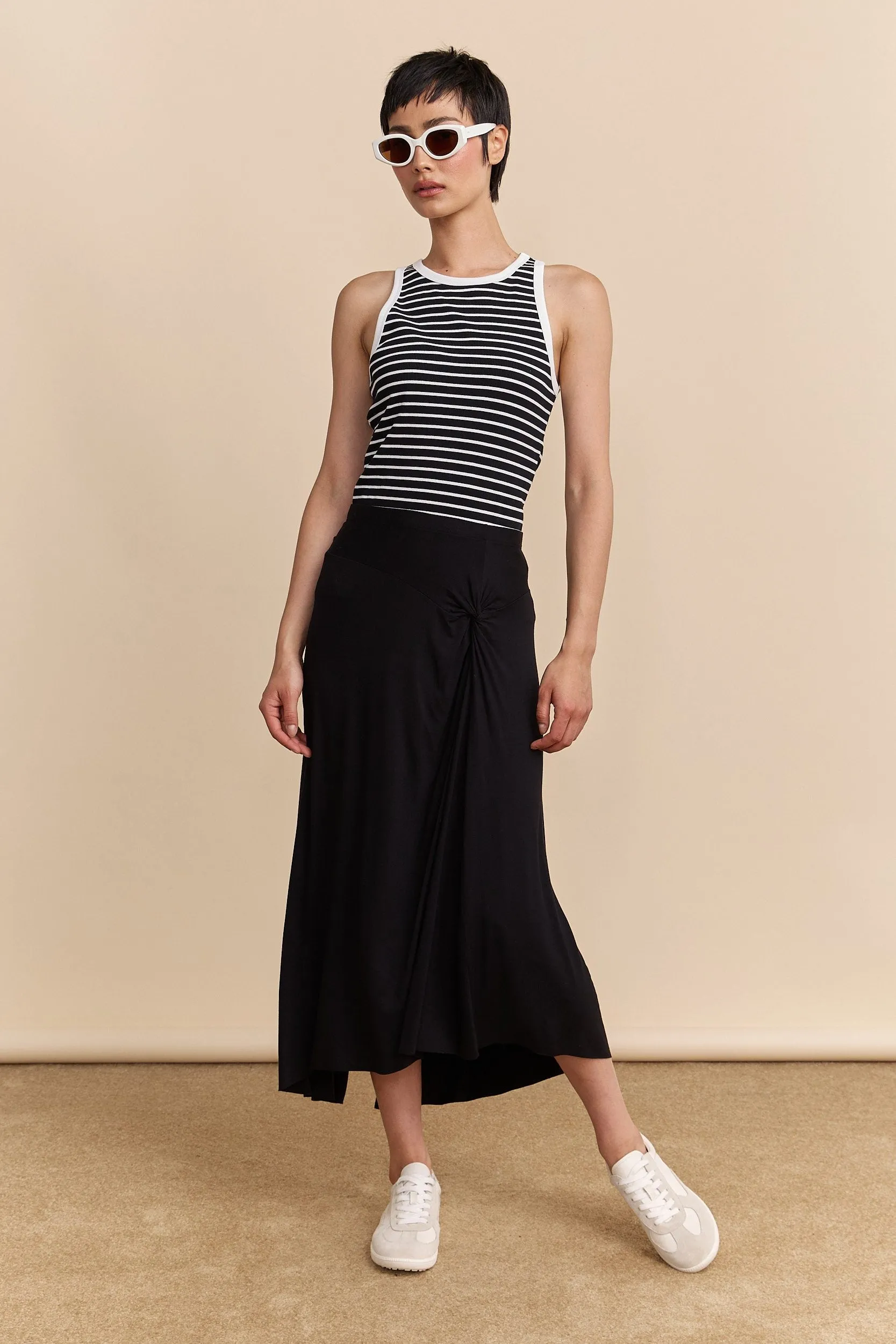 Daily Style Twist Front Design Skirt with twist detail