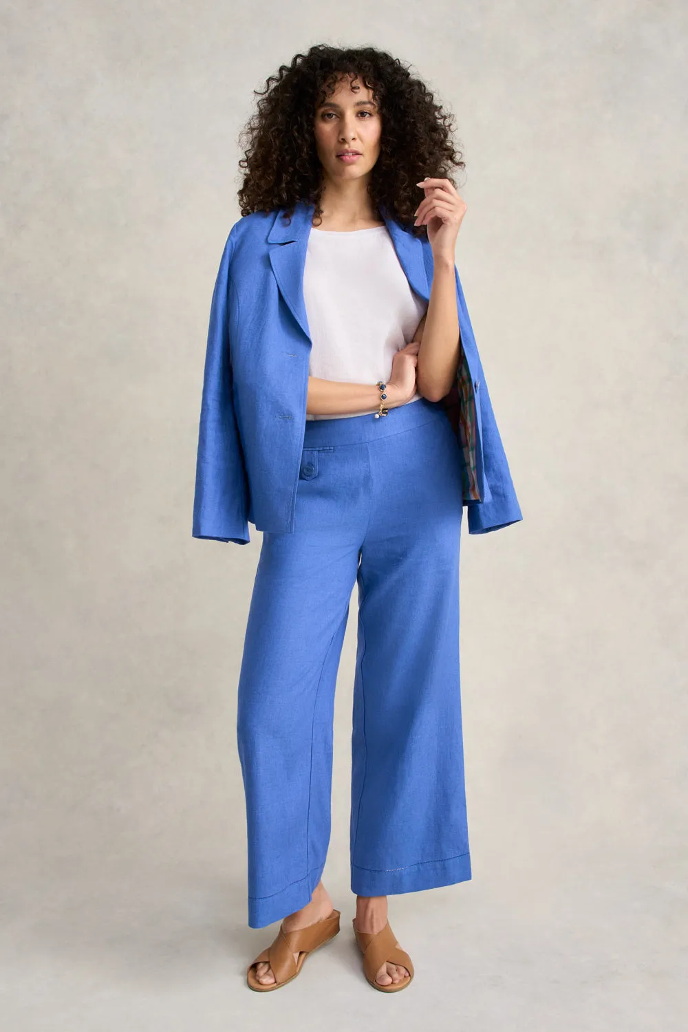 Linen Jacket - Cobalt Cross Dye Mold Resistant Coating