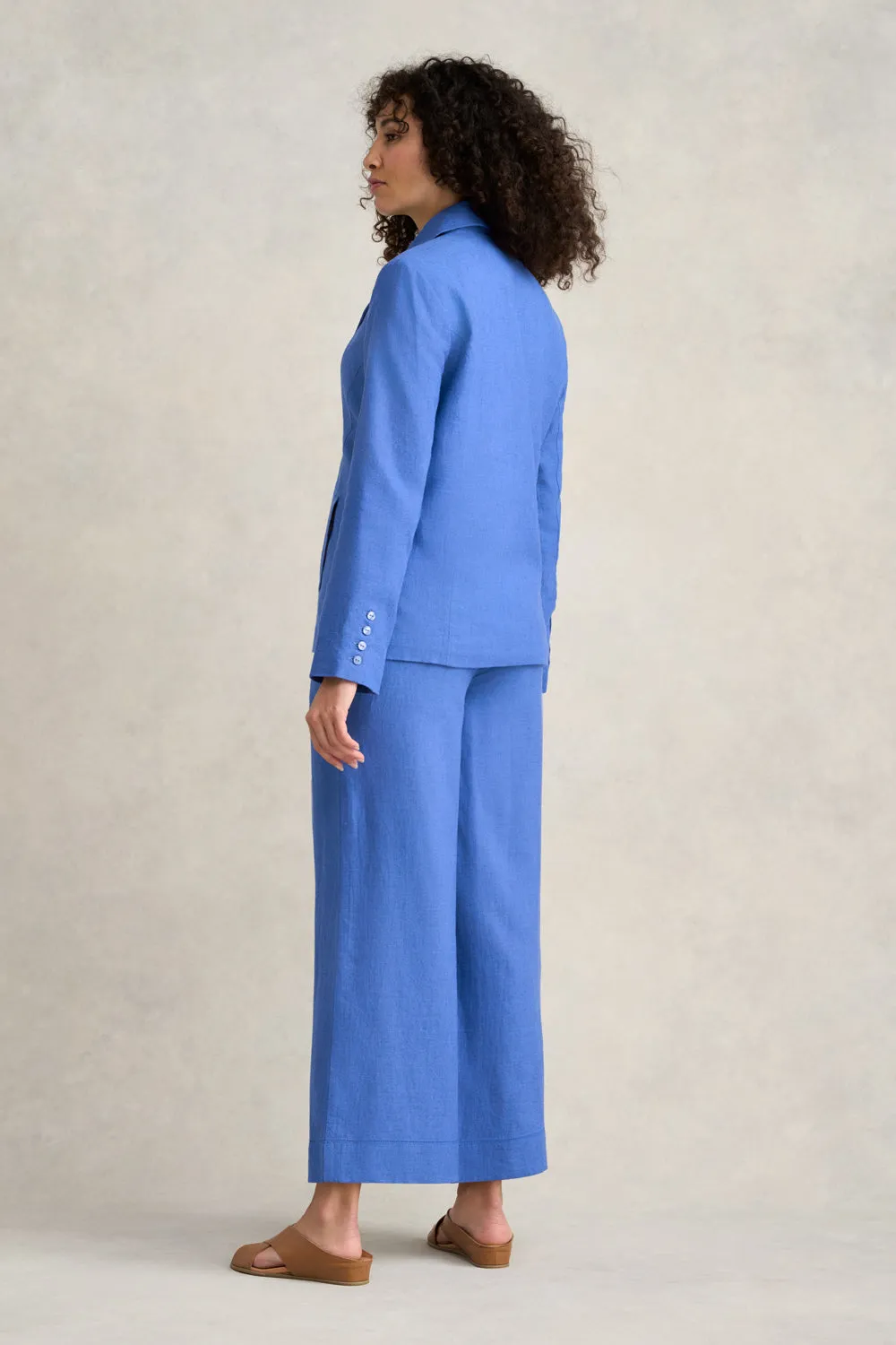 Linen Jacket - Cobalt Cross Dye Lightweight Warmth Core