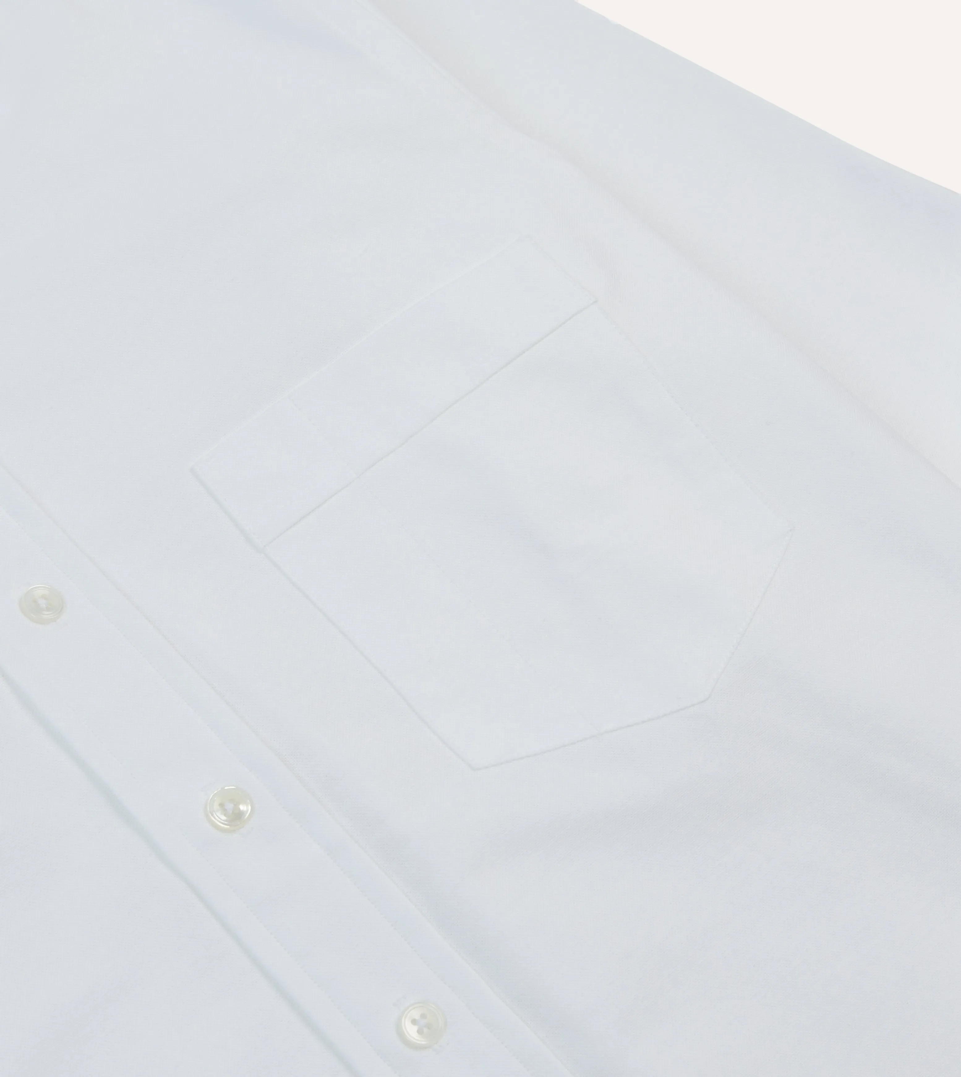 White Oxford Cotton Cloth Button-Down Shirt Functional Wear Sweat-Absorbing