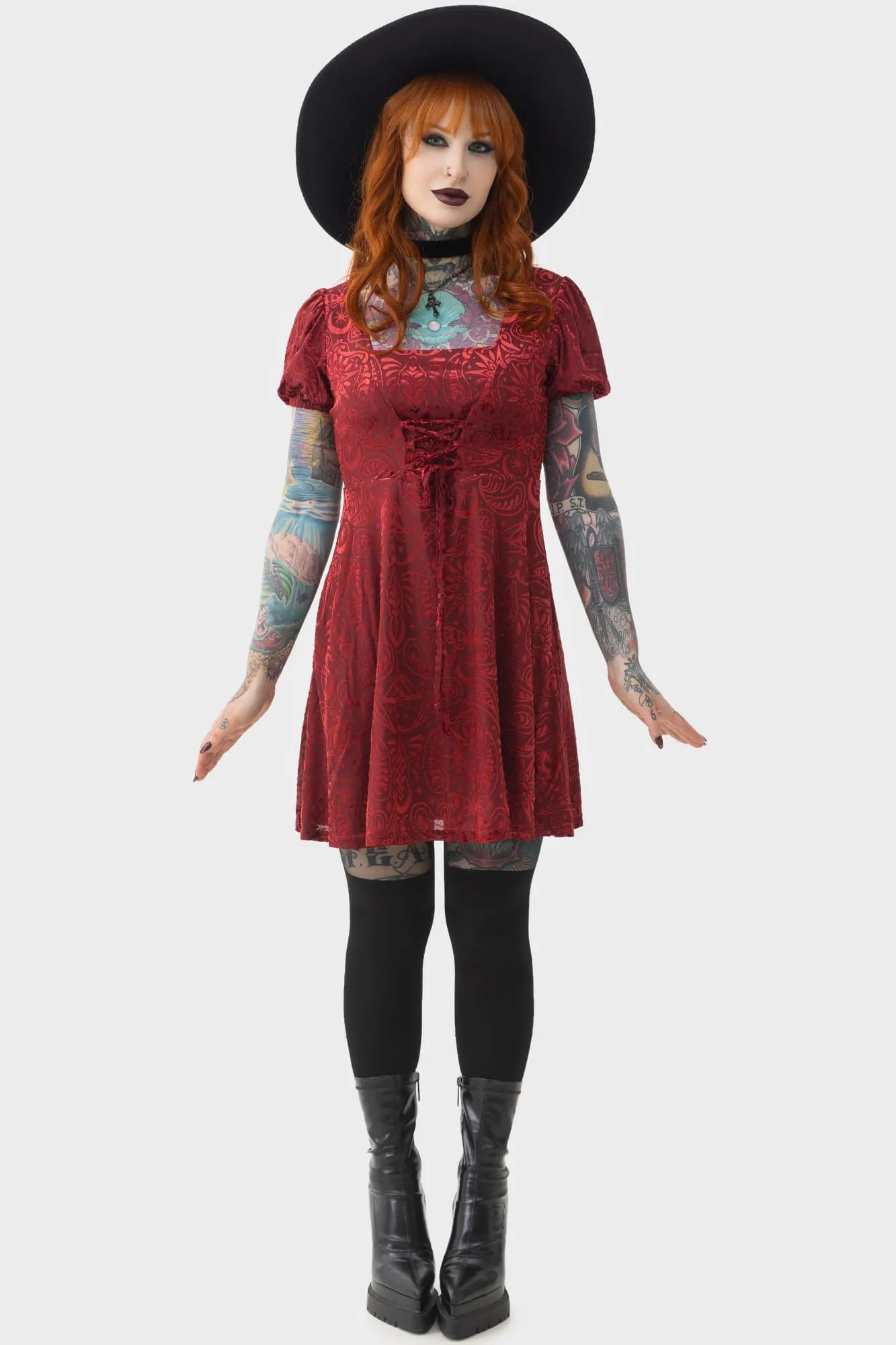 Lepidoptera Skater Dress Beaded-Sleeve Luxe style