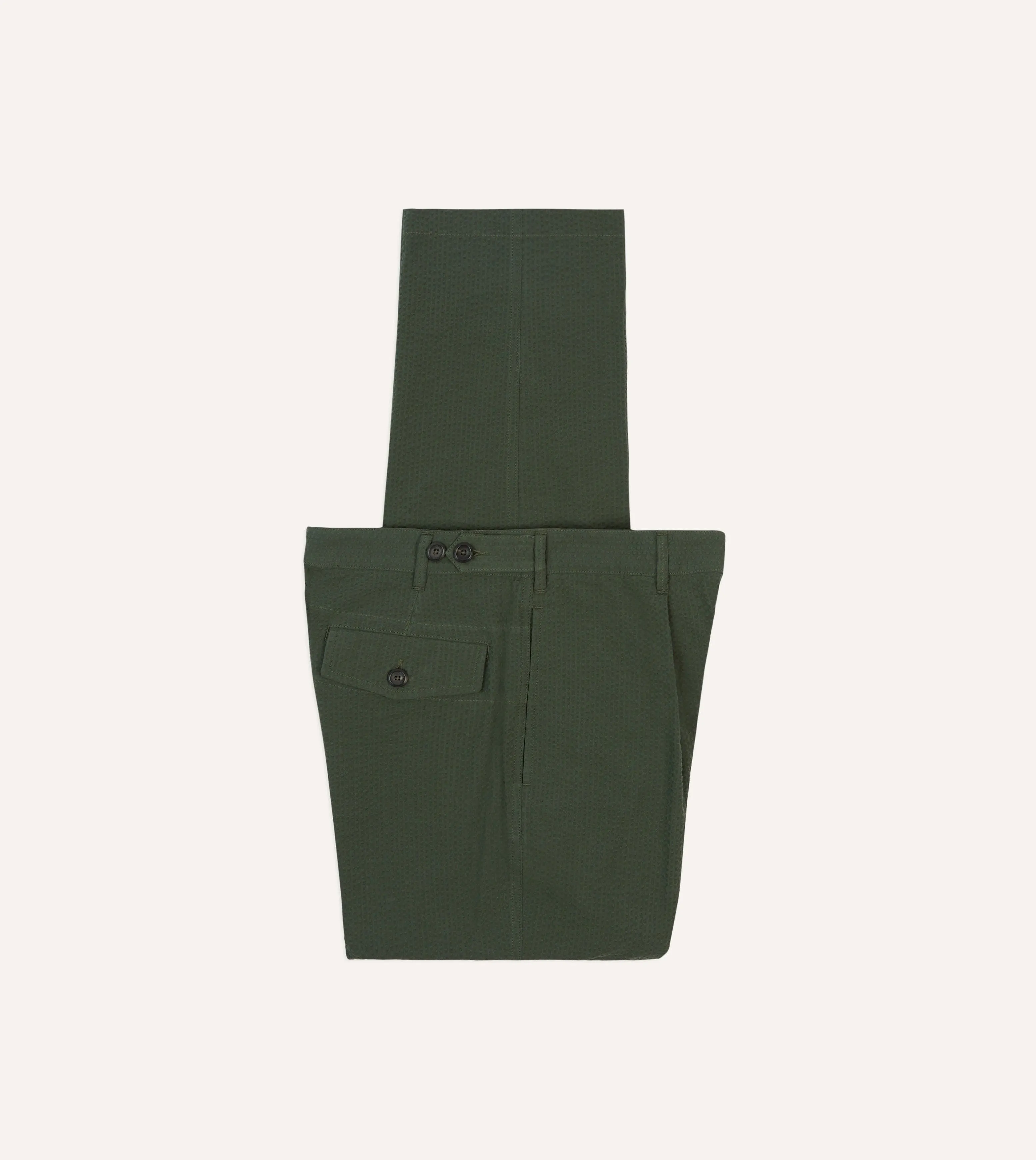 Olive Seersucker Games Trousers Breathable Waistband