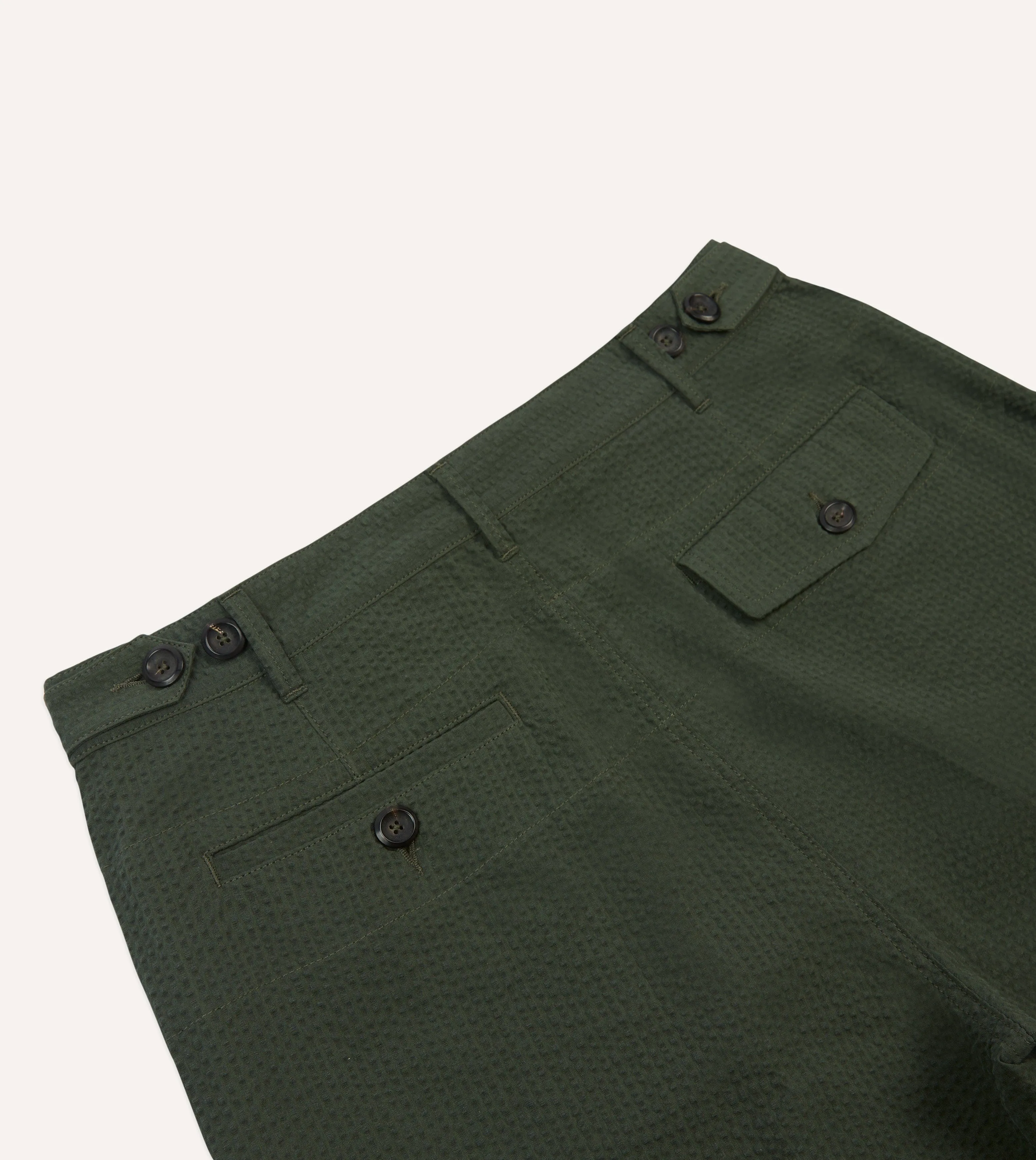 Soft and Cozy Breathable Stretch Wear Olive Seersucker Games Trousers