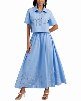 Neutrals Only ELAINE 2pc Shirt & Skirt Set