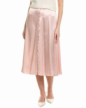 Couture Inspired Hand Painted 1.STATE Button Midi Skirt