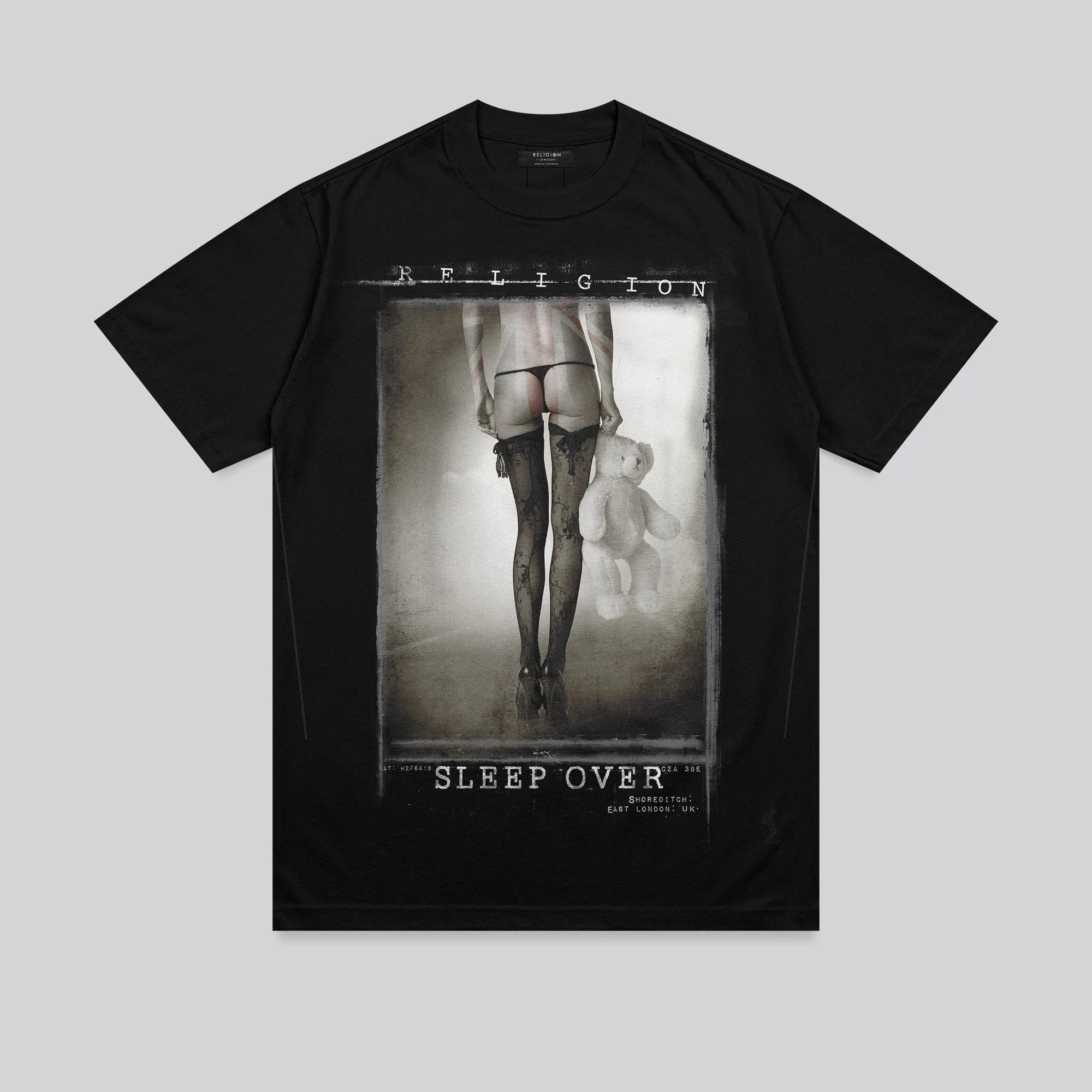 Simple Fit SLEEPOVER T-SHIRT BLACK