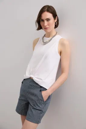 Sleeveless jersey top with twisted straps FlexibleKnit Effortless Comfort Wear