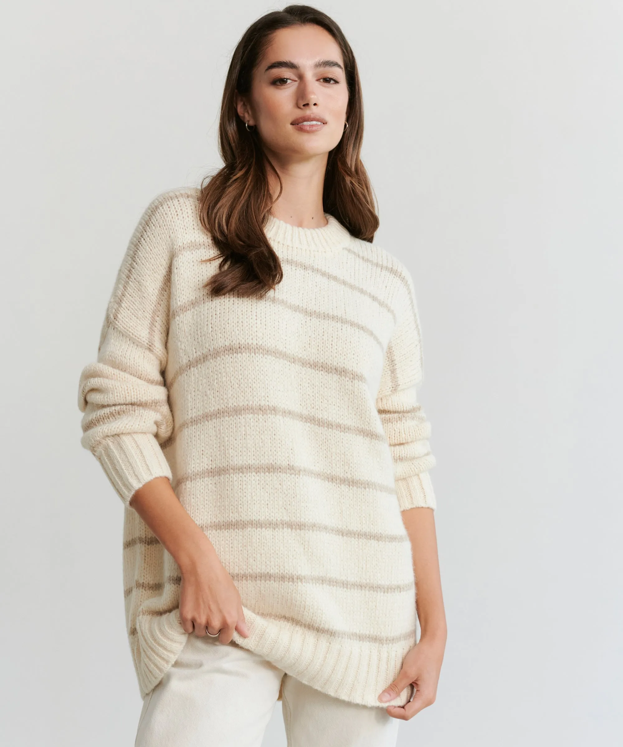 Alpaca Cocoon Crewneck Smooth Flatlock Seams Zero Waste Production
