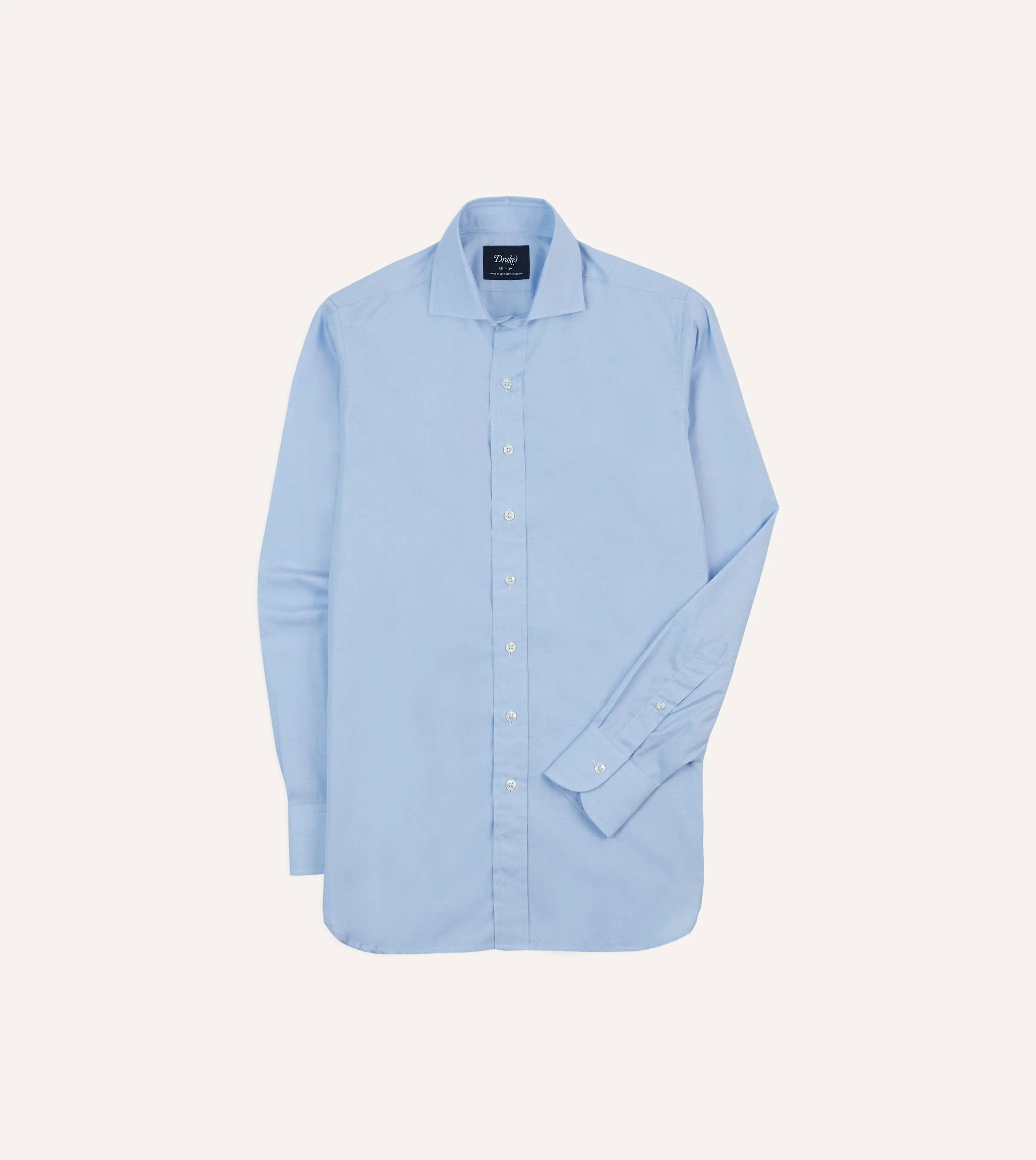 Sky Blue Cotton Spread Collar End-on-End Poplin Shirt Personalized Touch