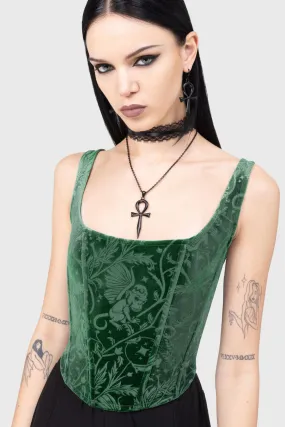 Emerald Envy Corset Top Comfortable Look Buttonless Closure