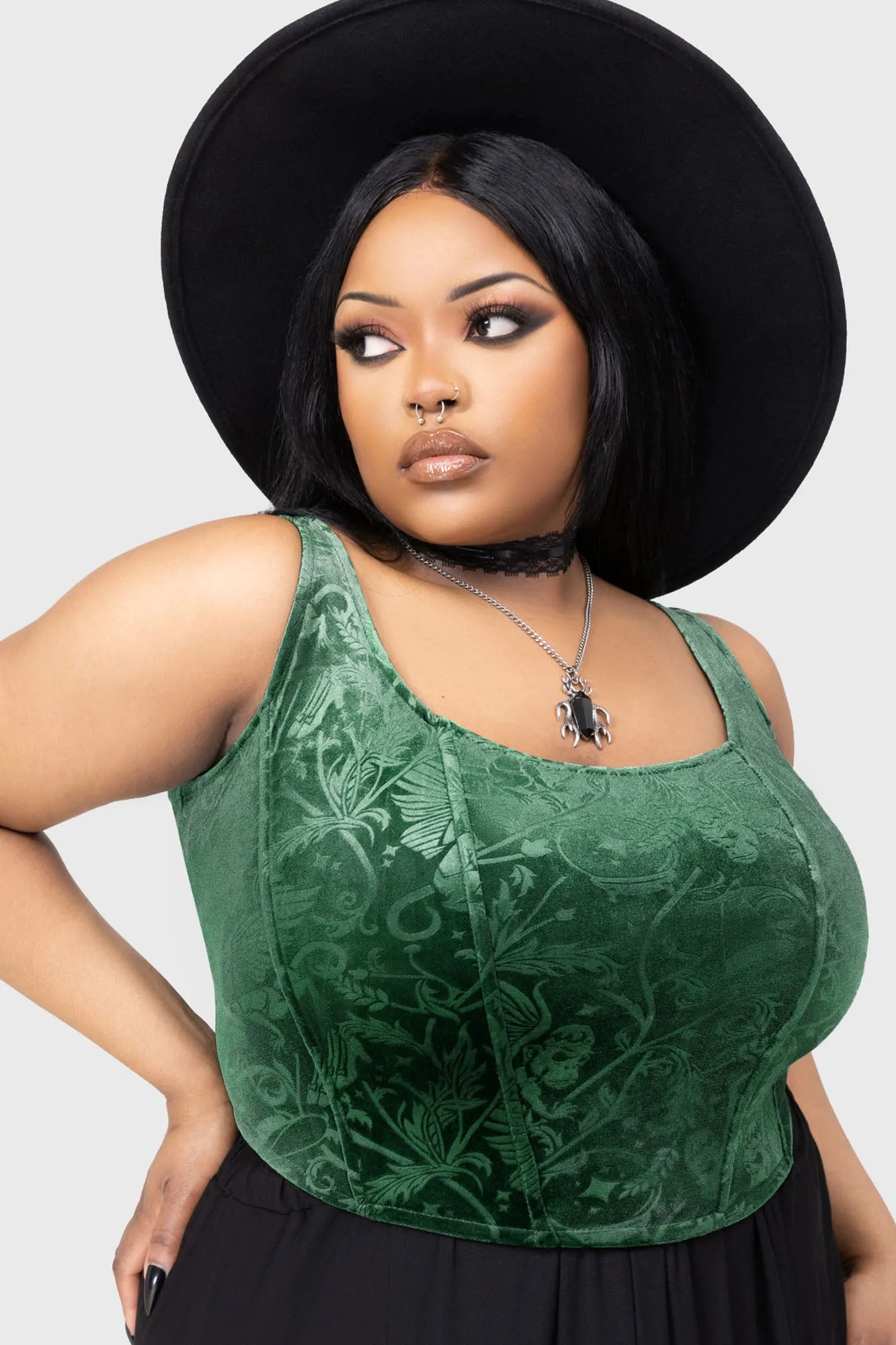 Emerald Envy Corset Top Comfort Cushion Neckline