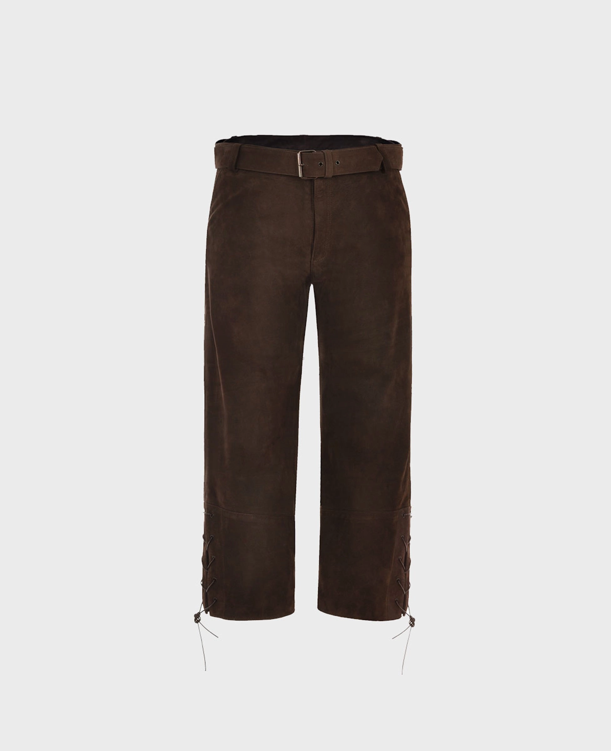 High Rise Lace-up Cuffs Nubuck Leather Breeks EasyCareFabric relaxed shape
