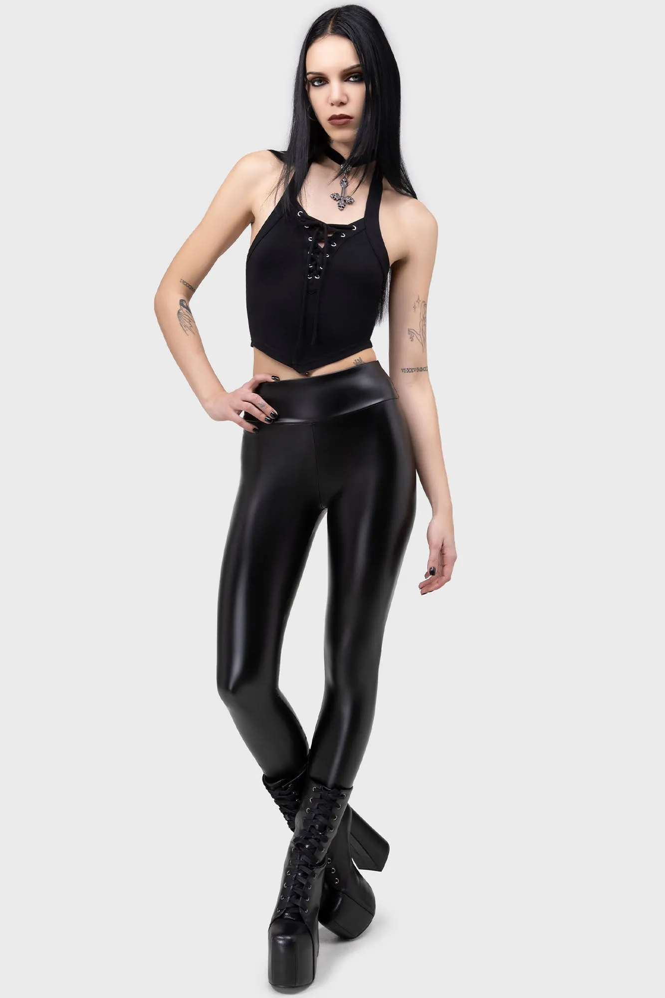 Mid Rise Smooth Texture Haunted Vampiress Leggings