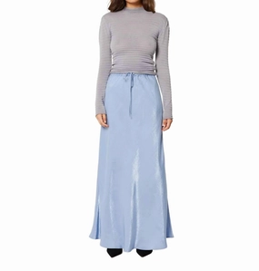 Breezy Look Playful Vibe Slip Midi Skirt In Blue