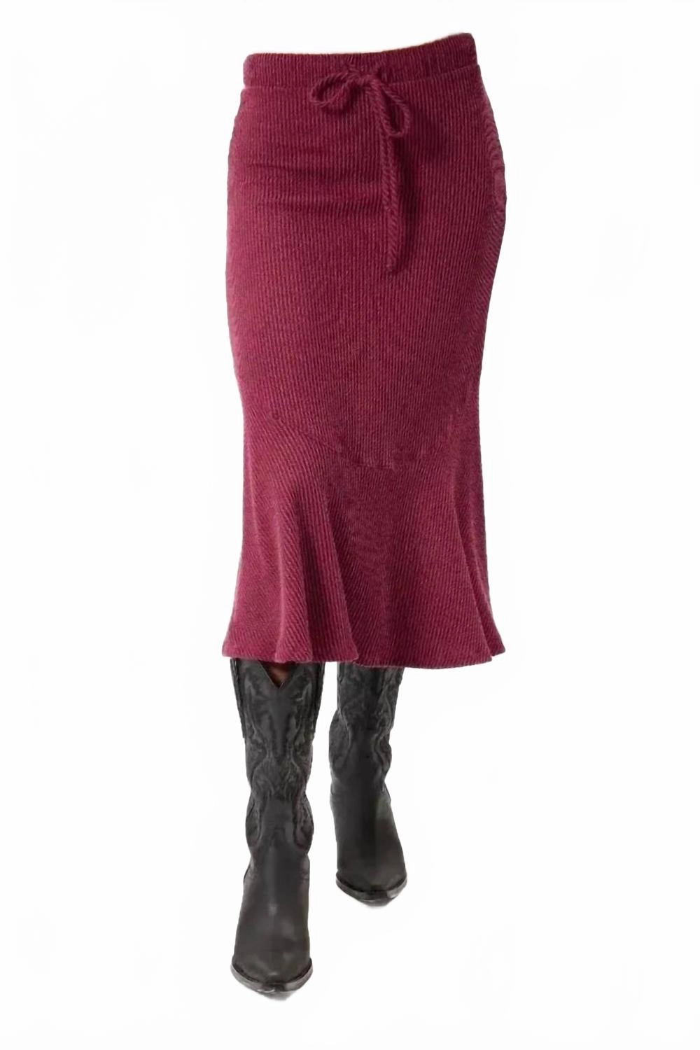 Maura Midi Skirt In Wine Sustainable