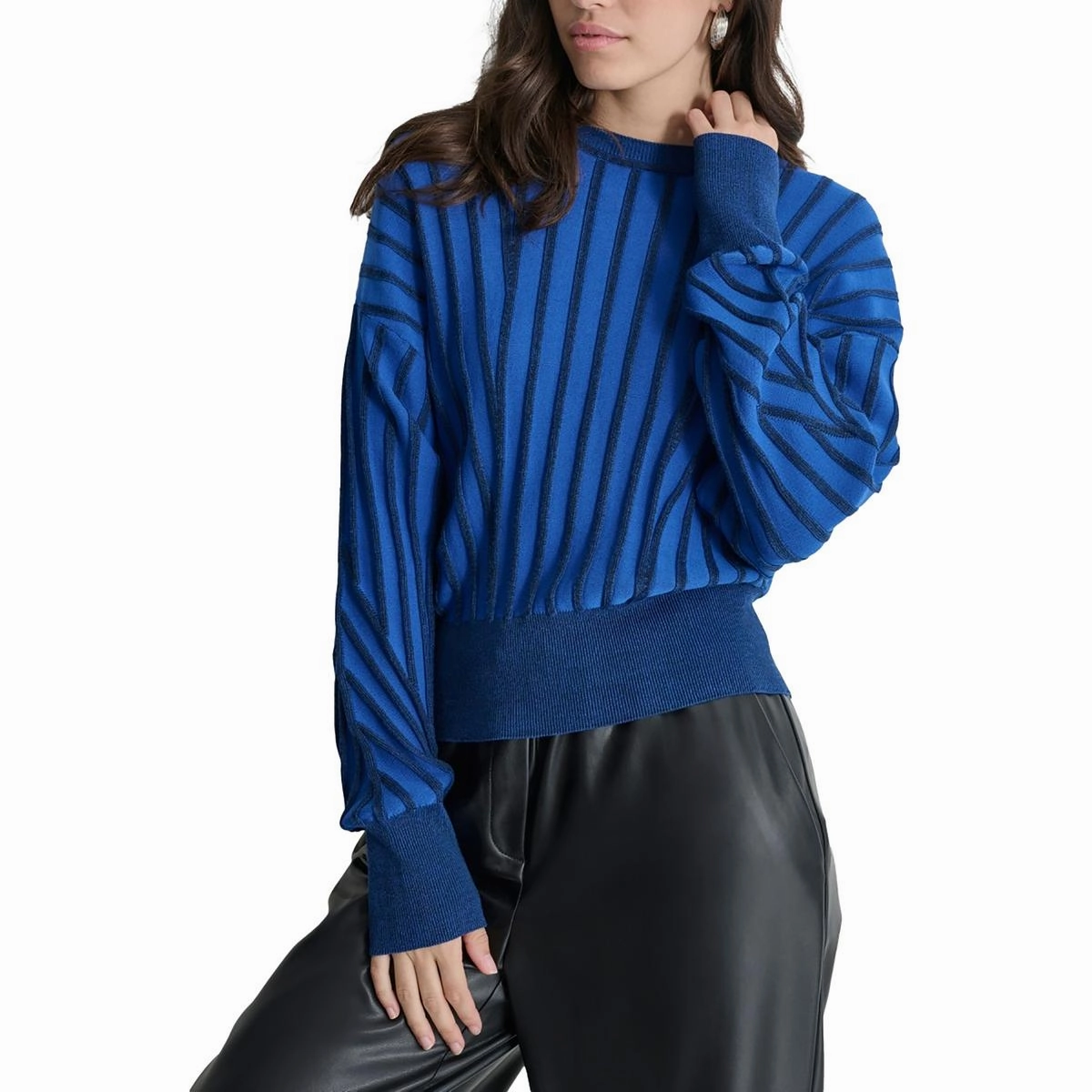 Casual Styling Womens Textured Knit Pullover Sweater