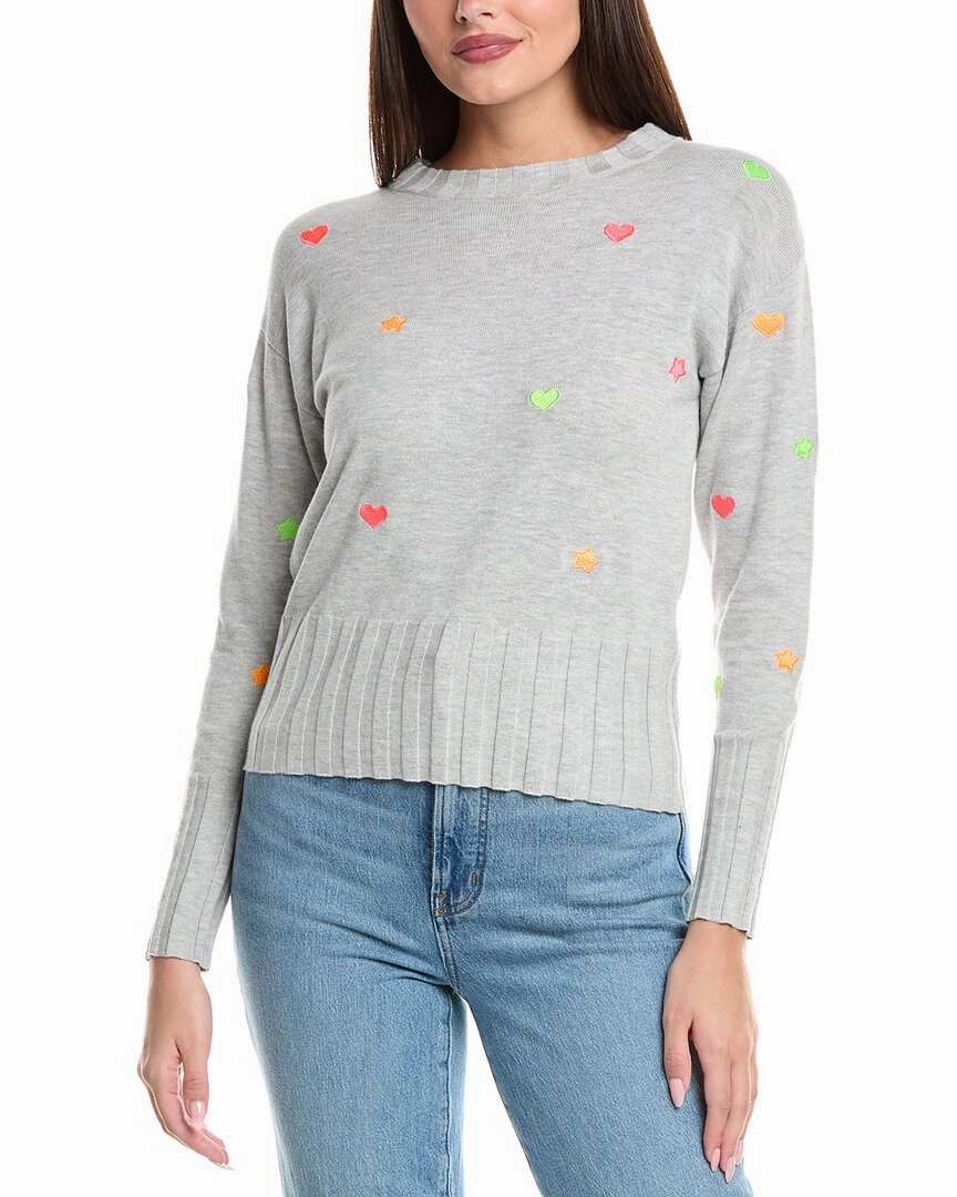 Eco Friendly Yarn Blend Comfy & Cozy WISPR Stars & Heart Silk-Blend Sweater
