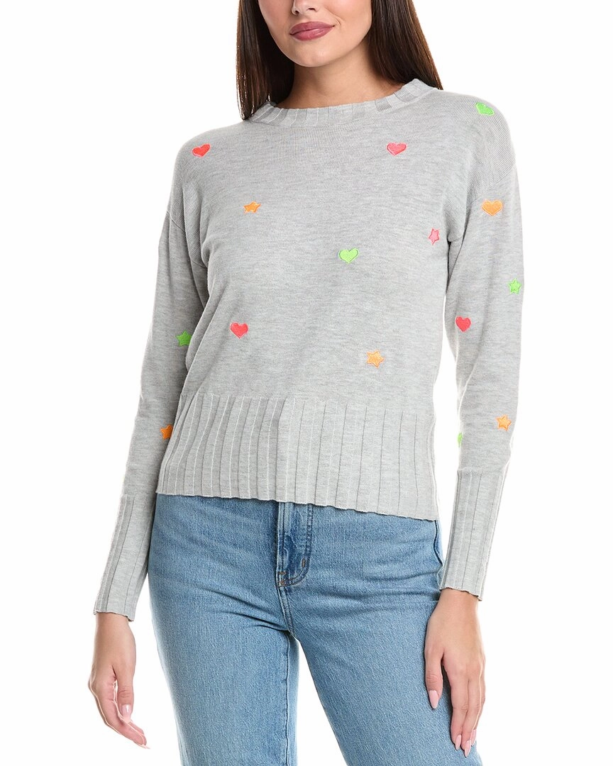Everyday Comfort Wear Four Way Stretch Fabric WISPR Stars & Heart Silk-Blend Sweater