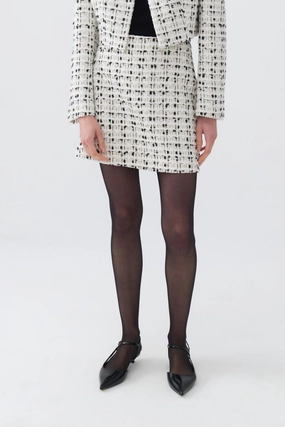 Satin feel Tweed Mini Skirt