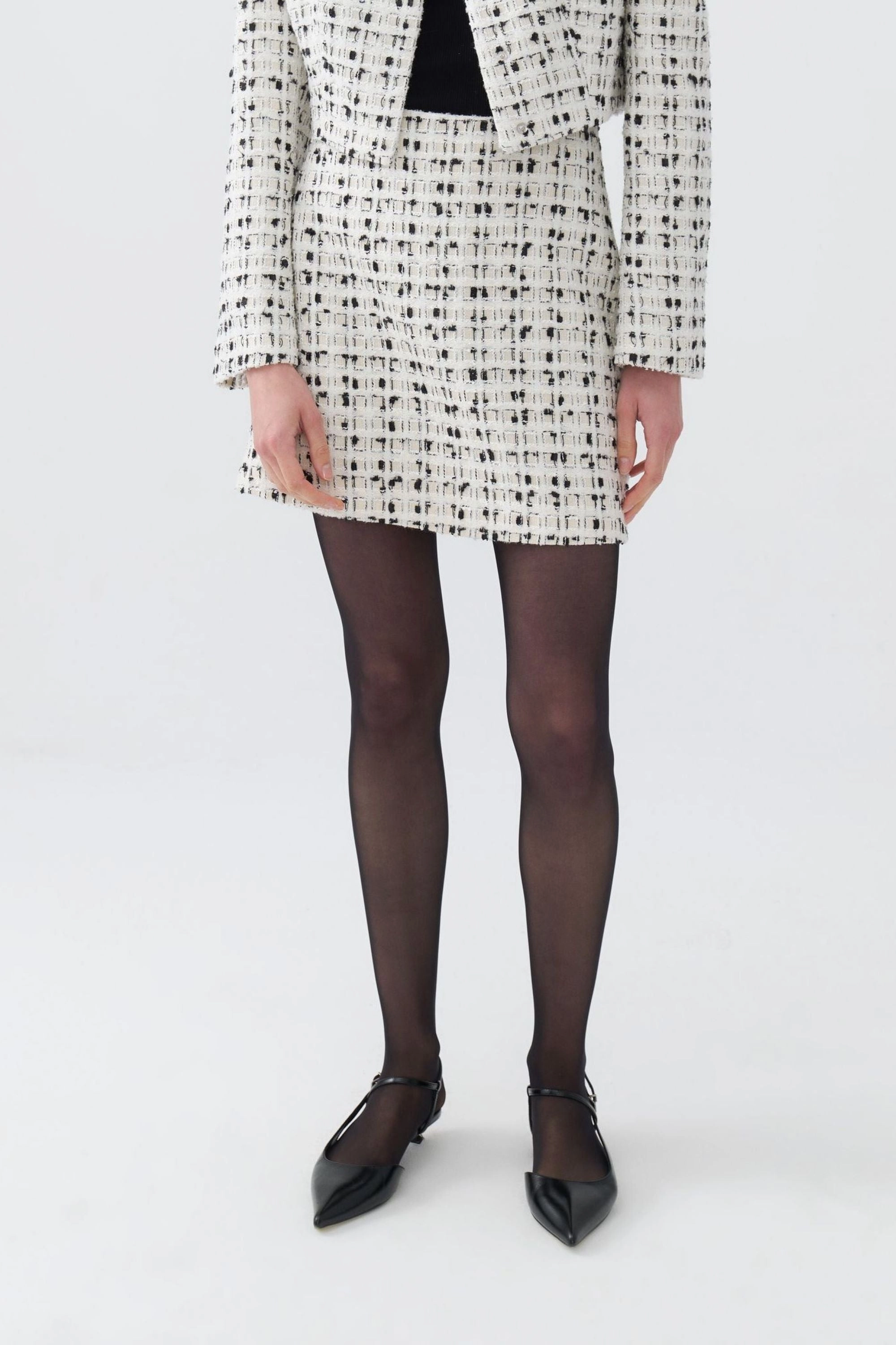 Refined Sophistication Layer Combo Tweed Mini Skirt