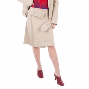 Travel Ease Fresh Texture Burberry Belted-Waist Wrap Canvas Mini Skirt