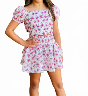 Girl's Coco Skirt In Pink Twist Knot Details Stylist Pick