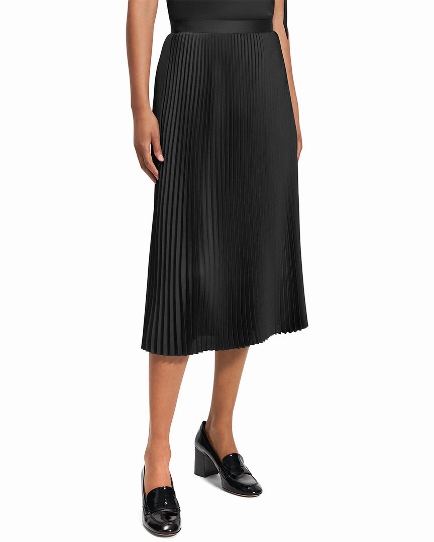 Travel Style Lightweight Fabric Theory Satin Slim Pleat Skirt