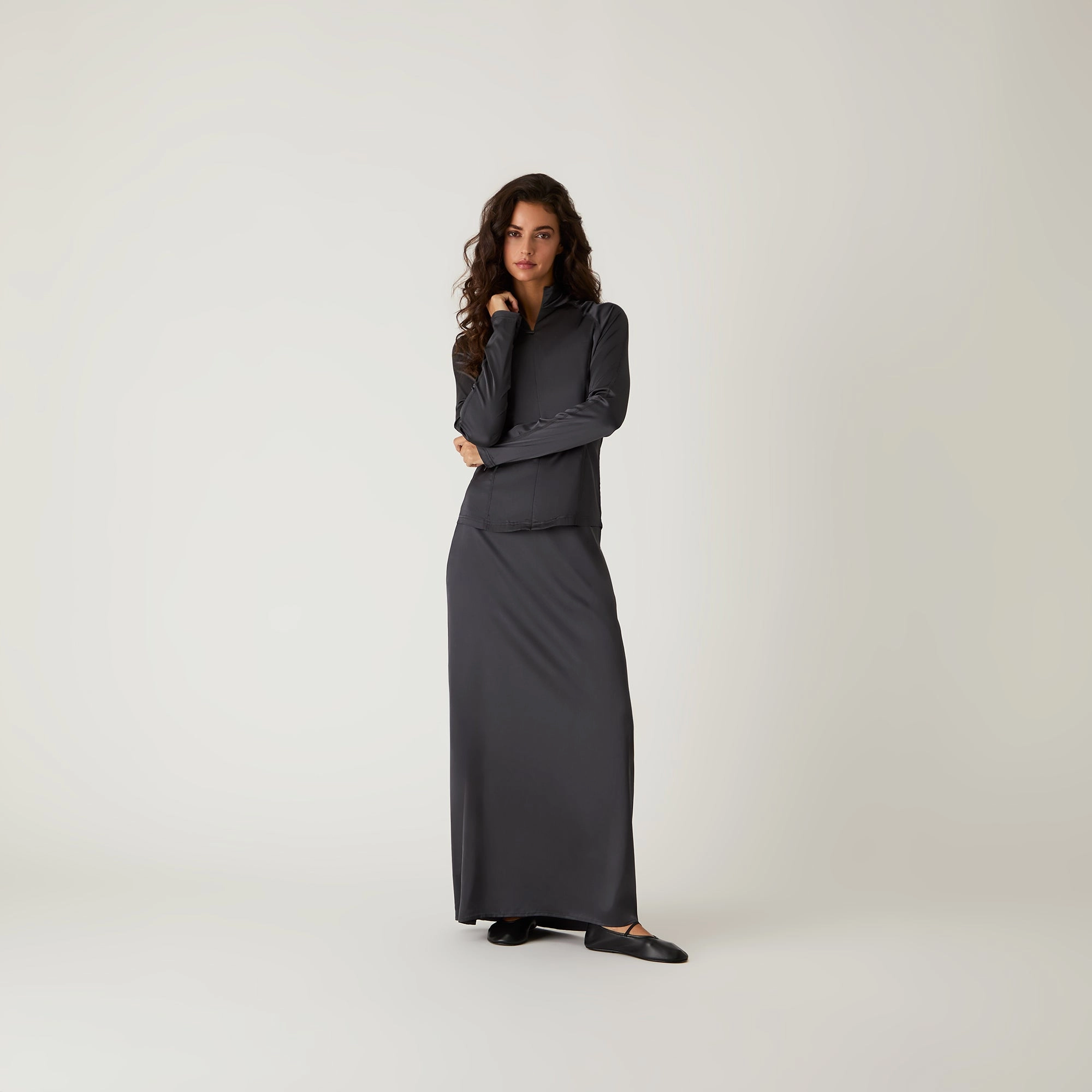 Easy Fashion Non see through Kith Women Kaya Stretch Satin Skirt - Void