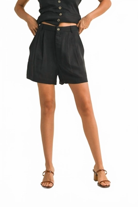 Modular Storage Design Marie High Waist Shorts In Black