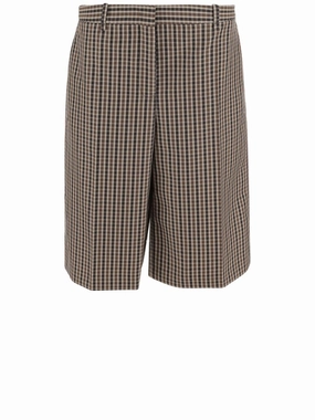 ReinforcedPockets On-The-Go Style Wool Plaid Pattern Short Pants