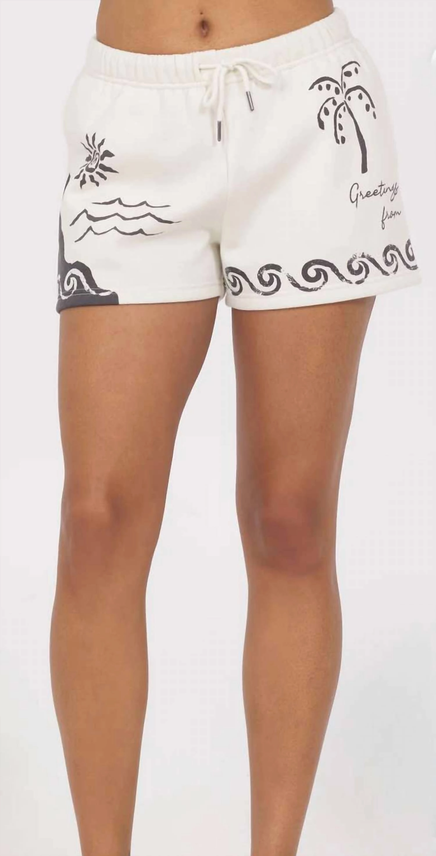 Sea Paradise Surf Wash Shorts In White Breathable Mesh Panels