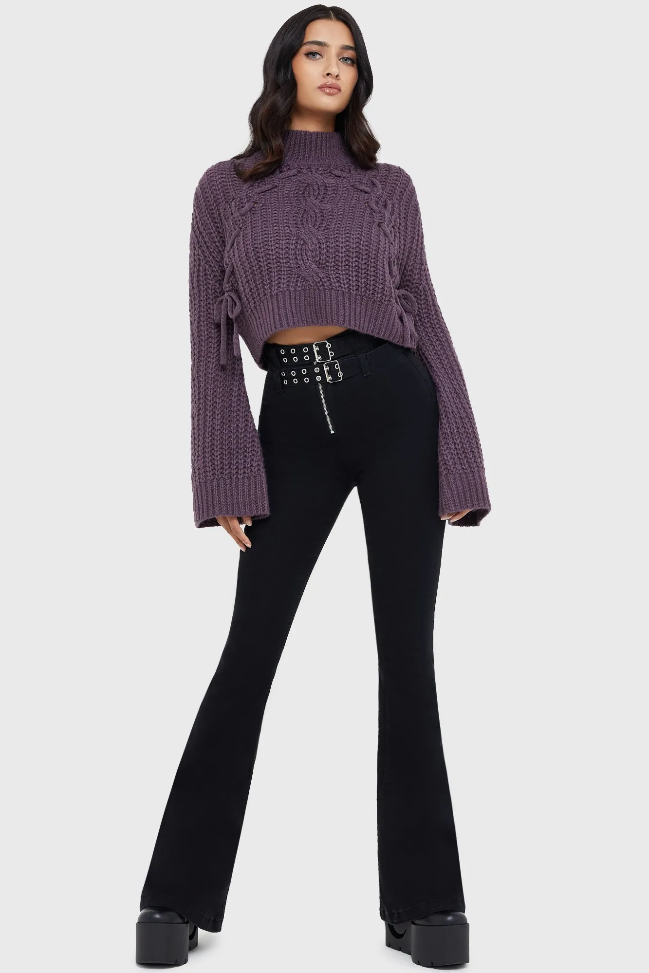 Workday Fit Sleek Surface Hexelore Sweater [PURPLE]