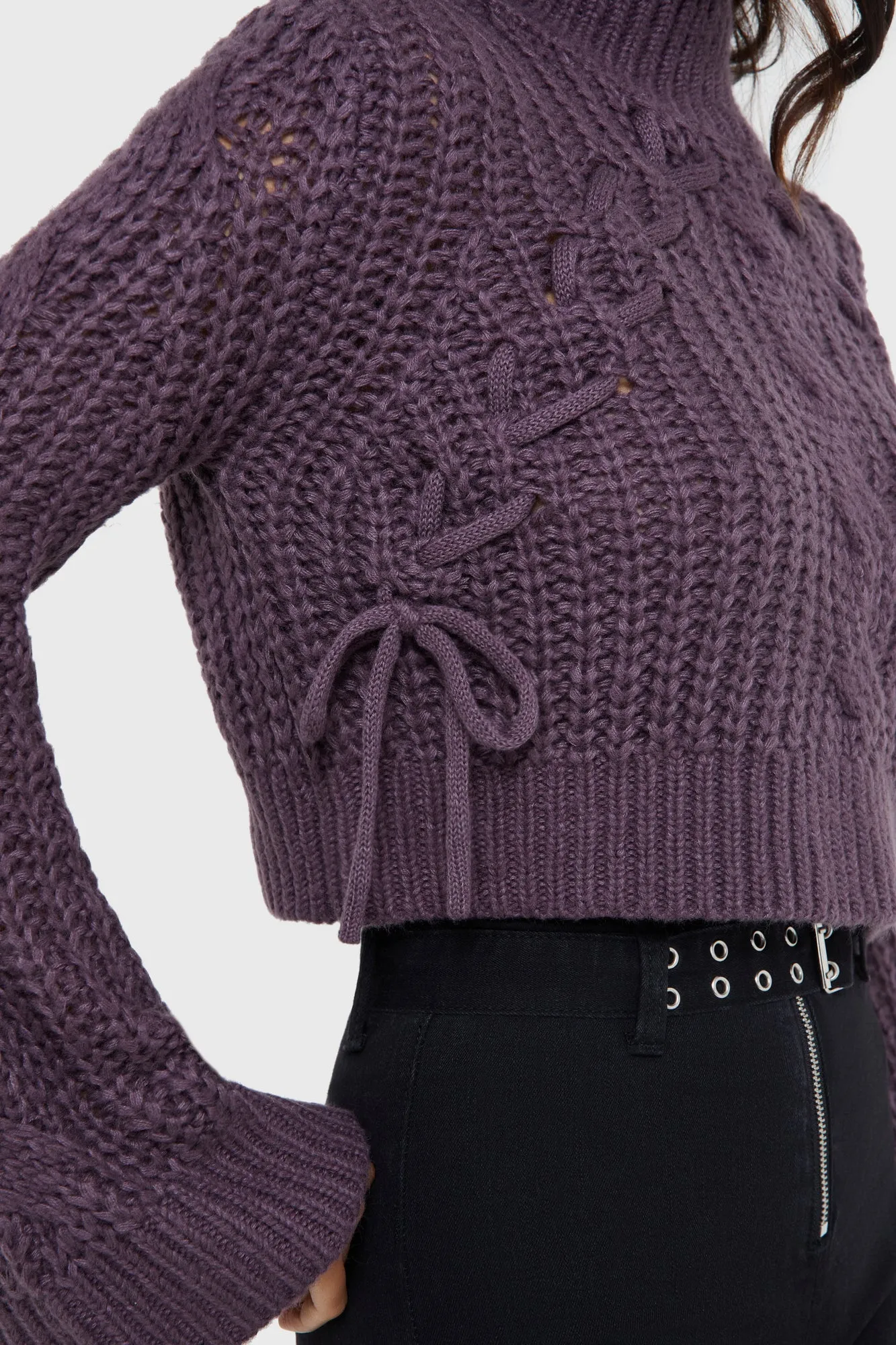 Hexelore Sweater [PURPLE] Quiet Tone Hand Linked Seams