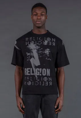 MONTAGE COLOUR T-SHIRT BLACK Classic timelessness