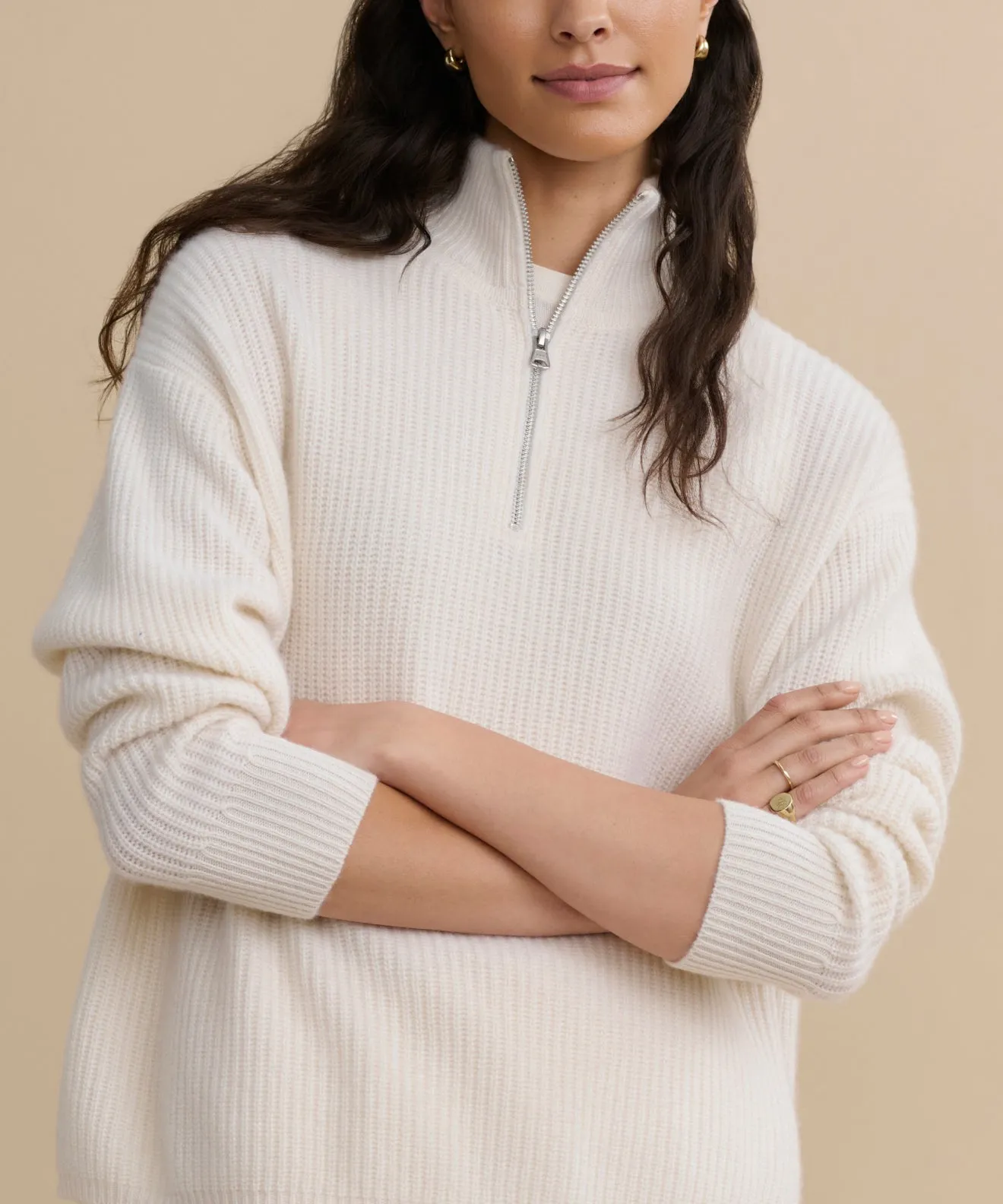 Quiet Style Cashmere Half Zip
