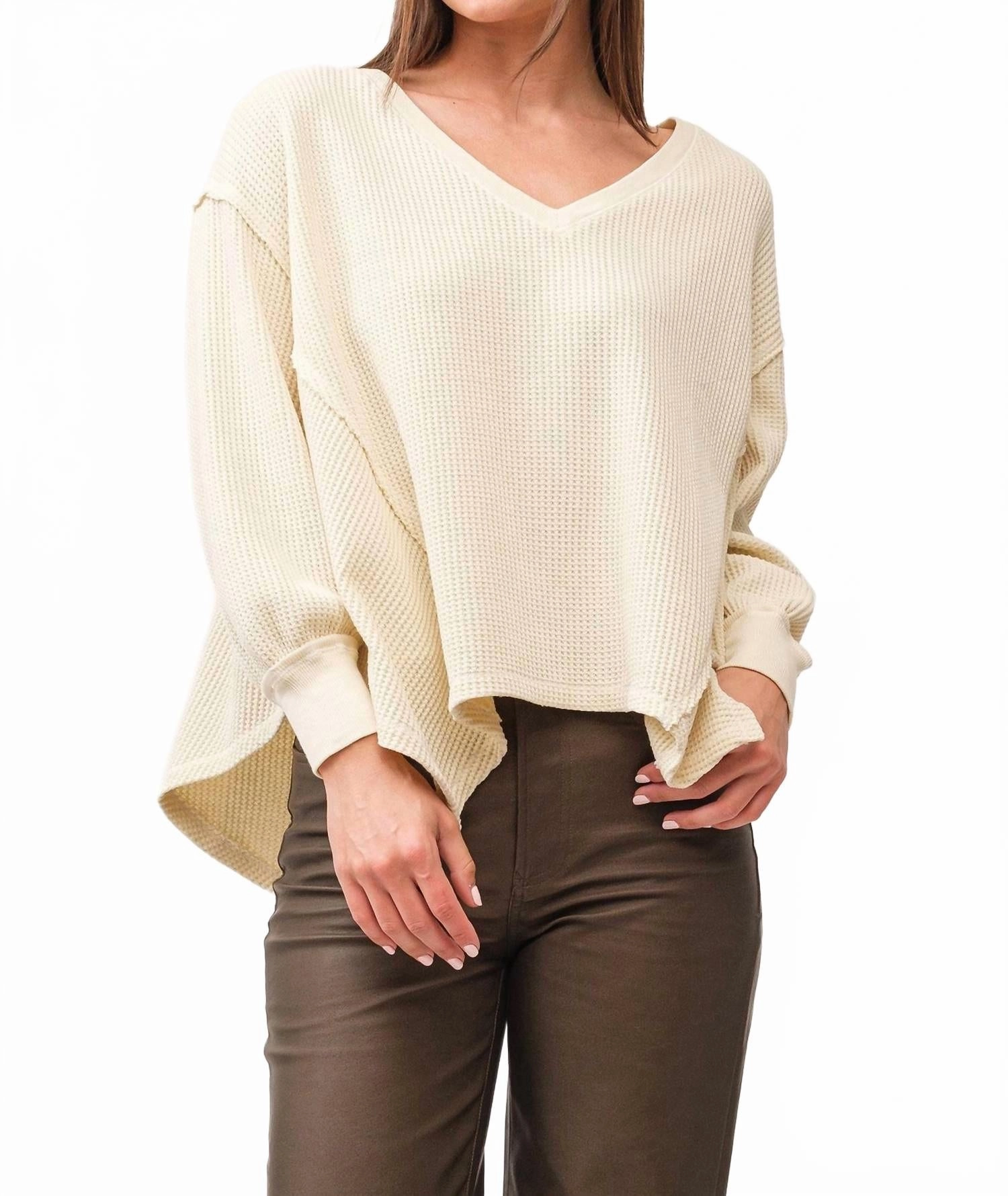 Comfy Material Mira Top In Antique White