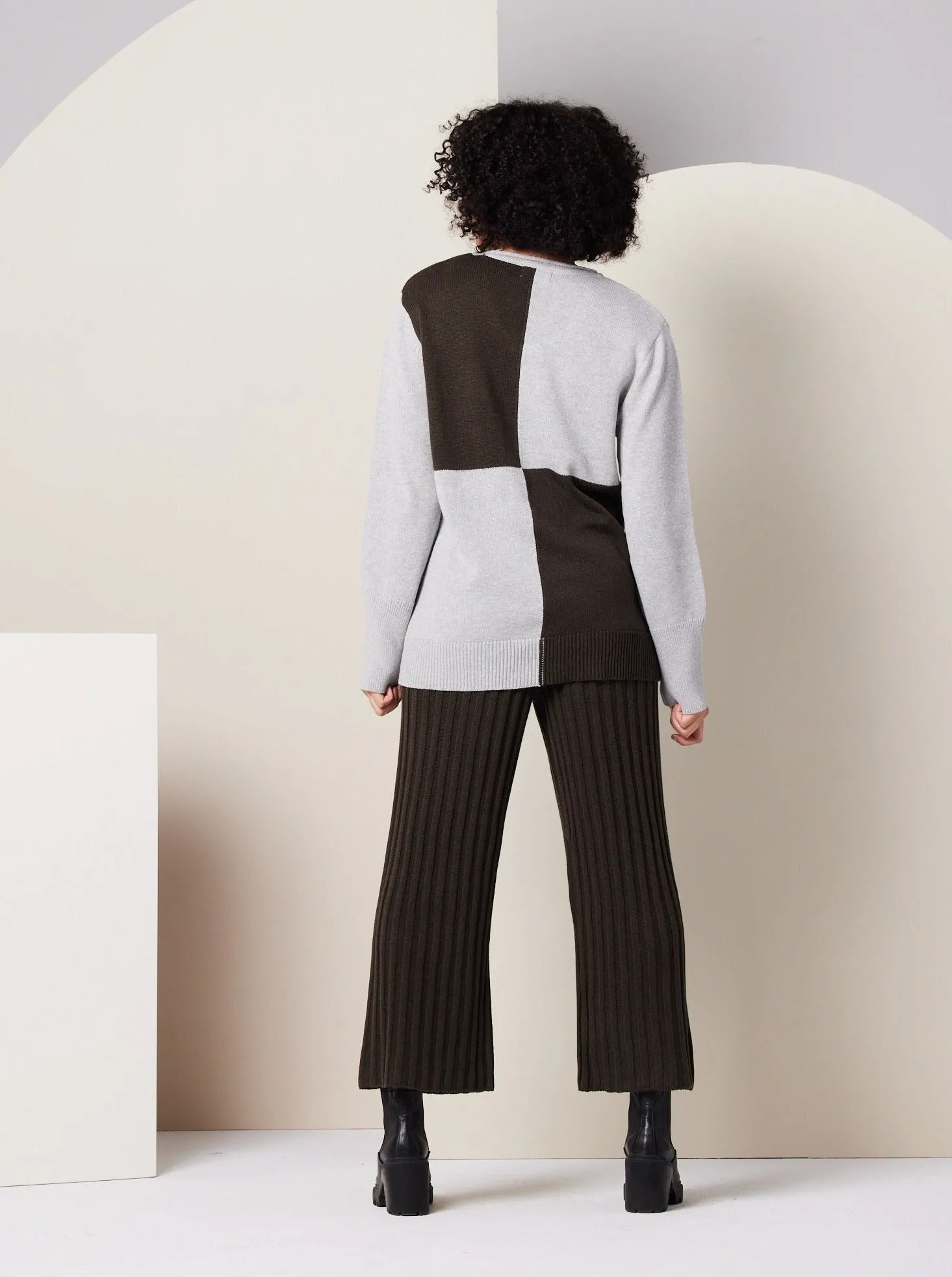 Cold Mornings Paloma Sweater - Heather Grey Colorblock
