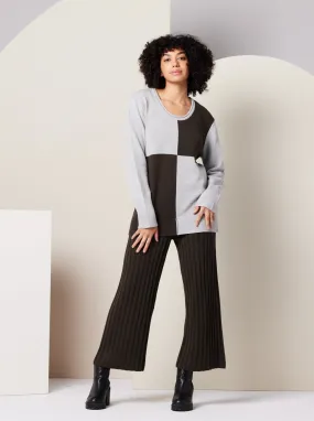 Machine washable Homewear Style Paloma Sweater - Heather Grey Colorblock