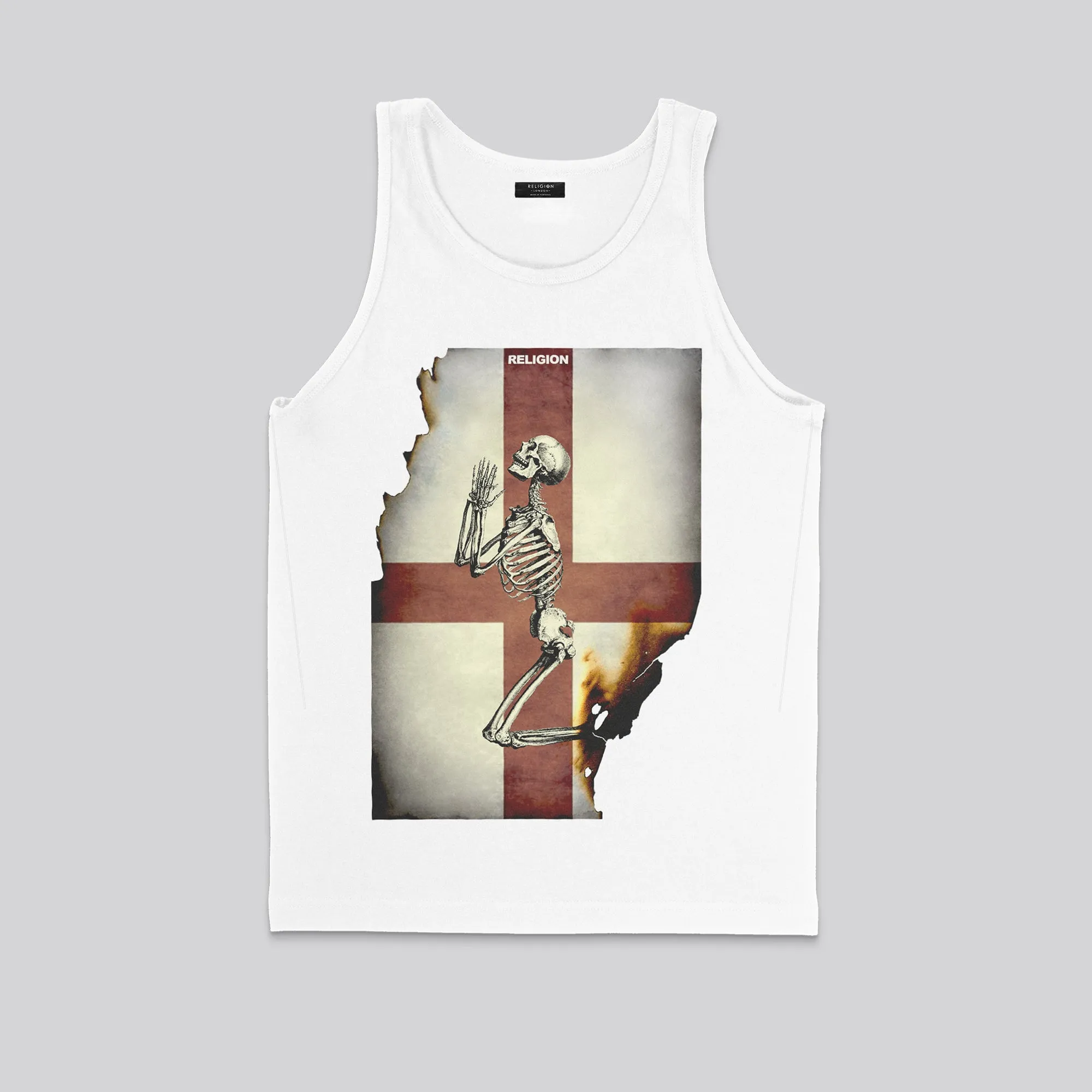 ENGLAND SKELETON VEST WHITE Soft Design Eco friendly materials
