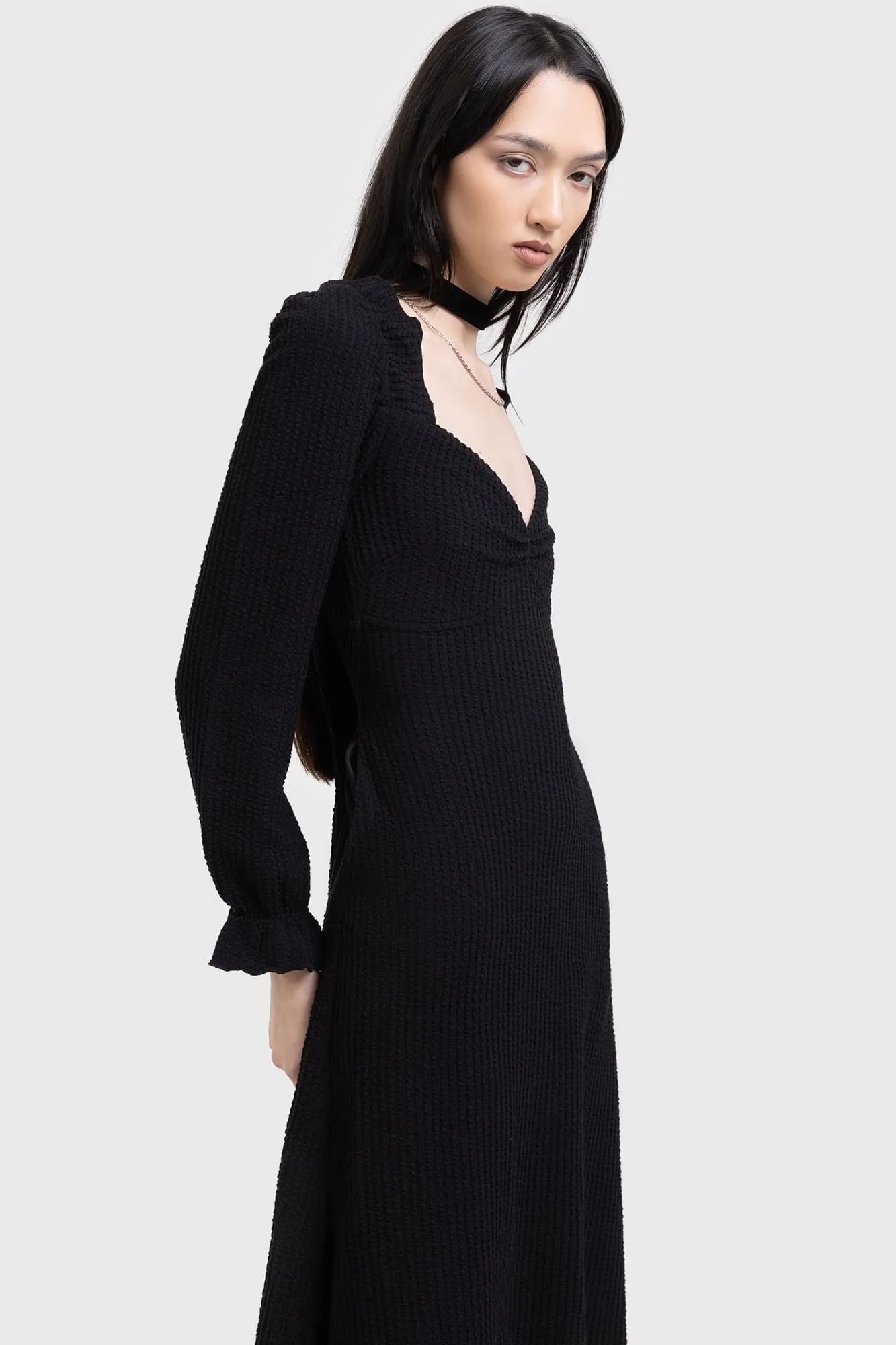 Functional Wear Shadow Weave Maxi Dress