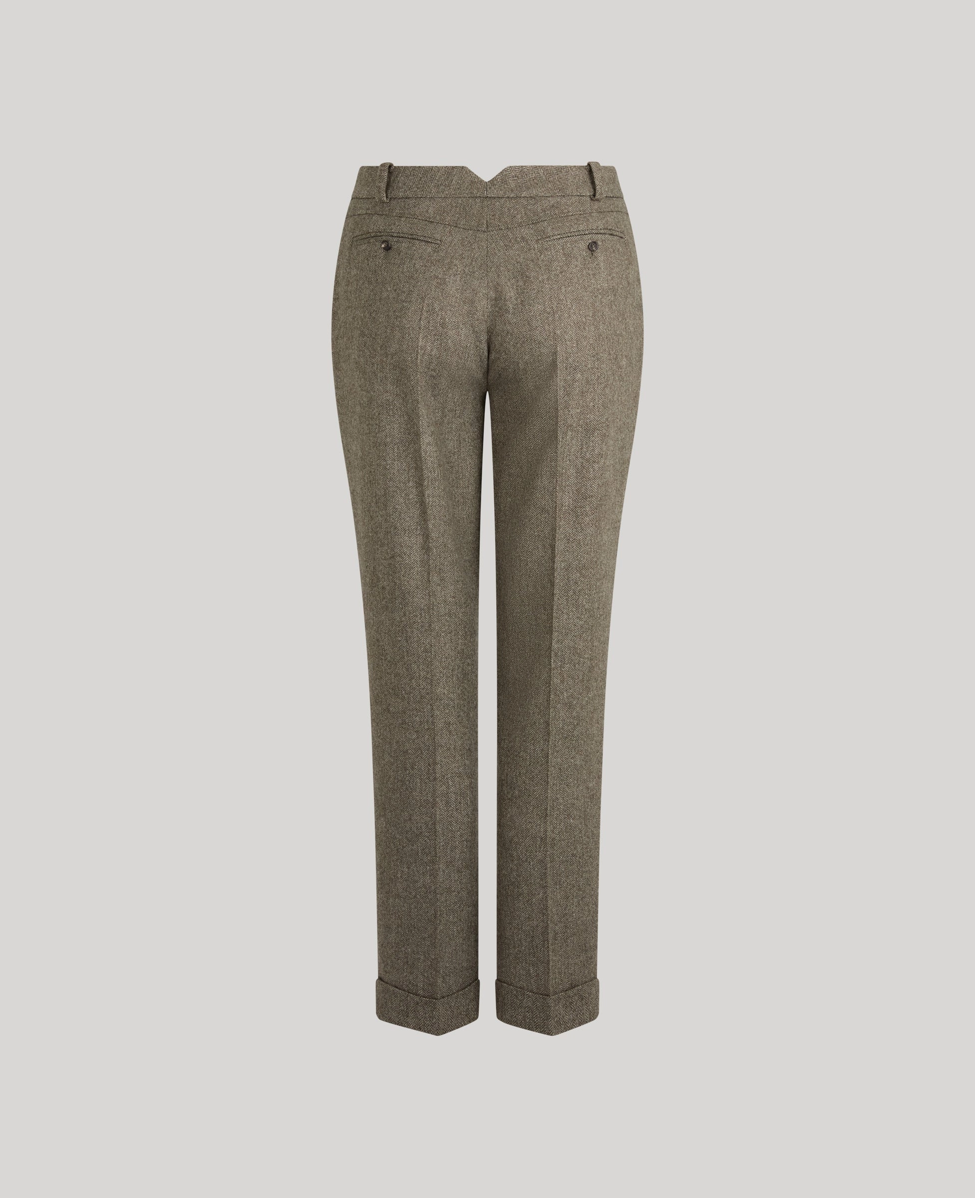 Belgravia Tweed Slim Turn-up Trousers Freedom Fit