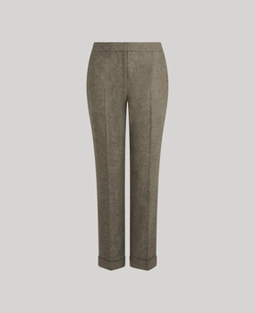 Belgravia Tweed Slim Turn-up Trousers Comfort Stretch Trendy Appeal