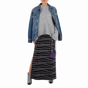 Seasonal special Texture Focus Rabanne All Over Chain Print Midi Skirt