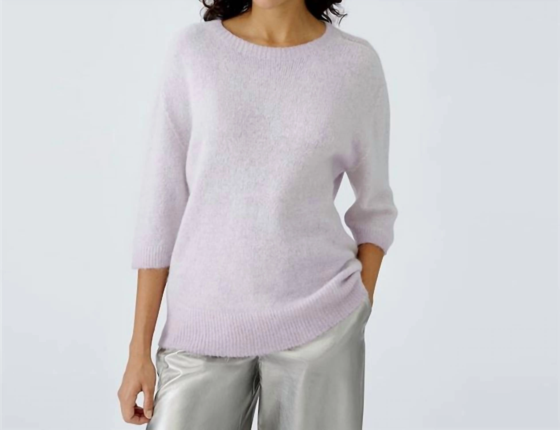Breathable Comfort Round Neck Jumper In Lilac