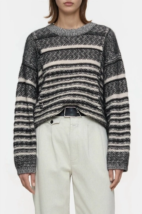 UV Protective Coating Alpaca Mix Jacquard Jumper In Multi Color