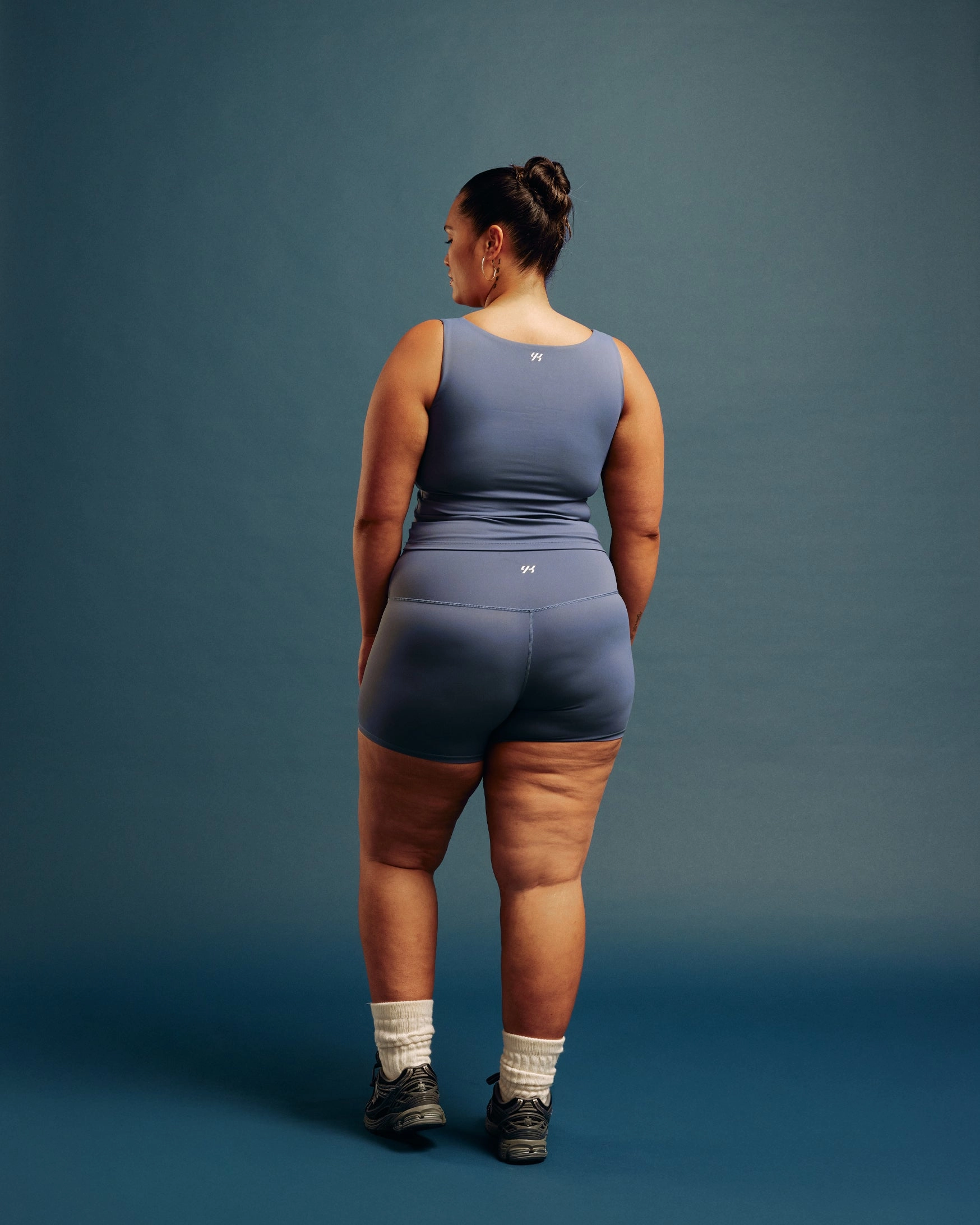 YK Move Sculpt Bike Shorts | Blue hikers Windproof Design