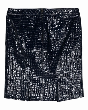 Tom Ford Womens Croc Embossed Mini Skirt In Black Chill Mood