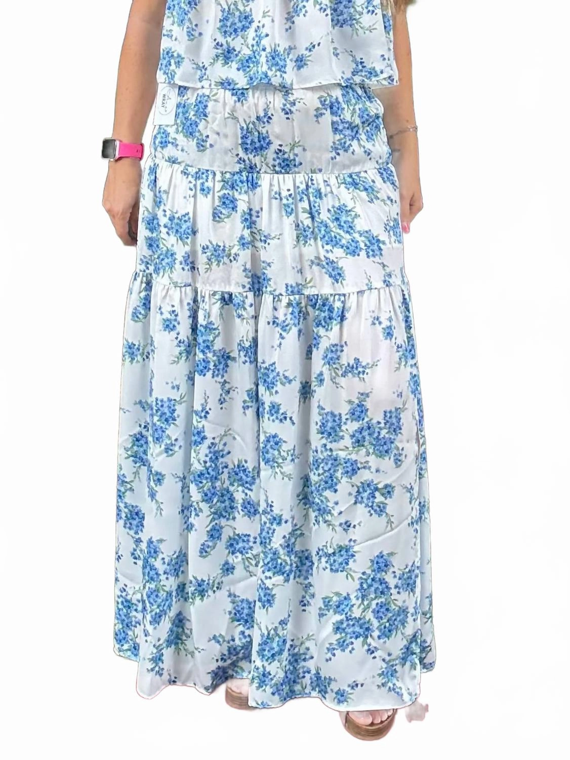 Bonnet Maxi Skirt In Blue Tonal Look City Wear