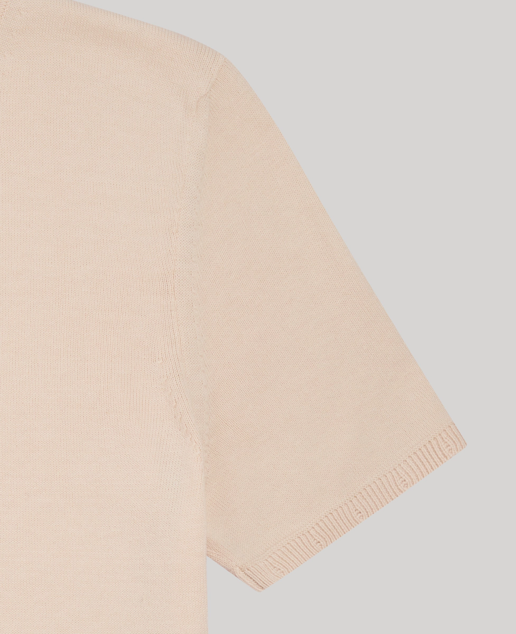 Selina Short Sleeve Knitted Tee Lightweight Design Diagonal Pocket Placement